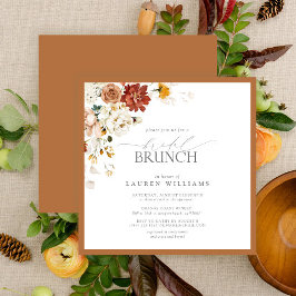 Convites Rust Orange Watercolor Bridal Botânica Brunch