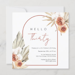 Convites Rust Red Flowers Aniversário