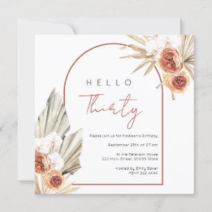 Convites Rust Red Flowers Aniversário