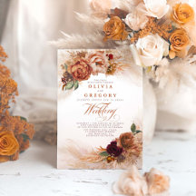 Rust Terracotta Flowts Casamento outono Laranja Qu