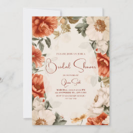 Convites Rust Vintage Chá de panela Floral