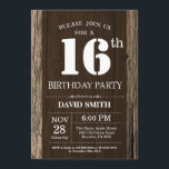 Convites Rustic 16th Birthday Invitation Vintage Wood<br><div class="desc">16.º Aniversário Russo com Fundo Russo de Madeira. Vintage Retro Country. Aniversário Adulto. Homens ou Mulheres Aniversário. Menino ou Menina Menina Menina Adolescente Convidam. 13 15 de 16º 18º 20 21rua 30 de 40º 50º 80 de 60º 70 de 100º. Qualquer Idade. Para mais personalização, clique no botão "Personalizar" e...</div>