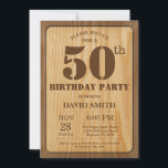 Convites Rustic 50th Birthday Invitation Vintage Wood<br><div class="desc">50º Aniversário Russo com Fundo Russo de Madeira. Vintage Retro Country. Aniversário Adulto. Homens ou Mulheres Aniversário. Menino ou Menina Menina Menina Adolescente Convidam. 13 15 de 16º 18º 20 21rua 30 de 40º 50º 80 de 60º 70 de 100º. Qualquer Idade. Para mais personalização, clique no botão "Personalizar" e...</div>