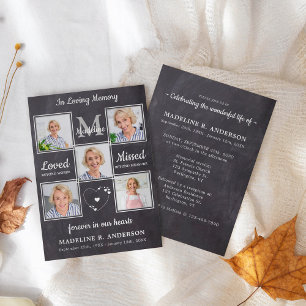 Convites Rustic 5 Fotos Memorial Celebração Da Vida