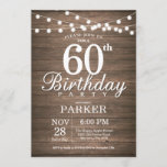 Convites Rustic 60th Birthday Invitation String Lights Wood<br><div class="desc">60º Convite de Aniversário Russo com Palavras de Corda Lâmpadas Fundo de Madeira. 16º 18º 21rua 30 40º 50º 60º 80 90 100º,  Qualquer idade. Para mais personalização,  clique no botão "Personalizar" e use nossa ferramenta de design para modificar este modelo.</div>