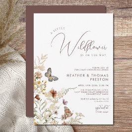 Convites Rustic A Little Wildflower Baby Shower