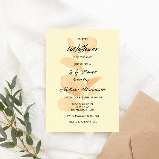 Convites Rustic A Little Wildflower Girl Chá de fraldas