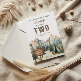 Convites Rustic Adventure Happy Camper Segundo Aniversário