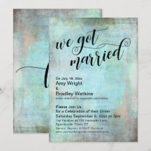 Rustic Aqua Nós Nos Casamos Somente Recepção