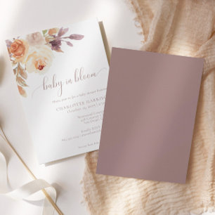 Convites Rustic Autumn Boho Floral CHÁ DE FRALDAS