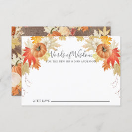 Convites Rustic Autumn Deixa Pumpkins Palavras de Sabedoria