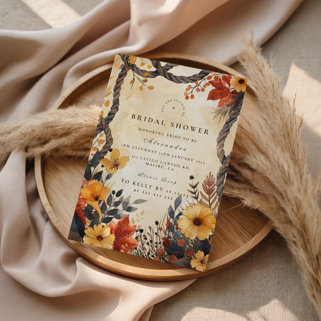 Convites Rustic Autumn Meadow Bridal Shower (Criador carregado)