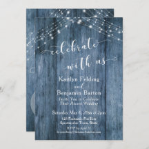 Rustic Azul Madeira & Luzes Celebre Conosco