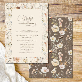 Convites Rustic Baby in Bloom Wildflower Baby Shower 
