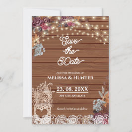 Convites Rustic Baby's Breath Jar Wedding Save the Date