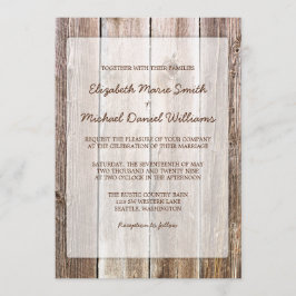 Convites Rustic Barn Para Casamento De Madeira