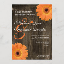 Rustic Barn Wood Orange Daisy Casamentos