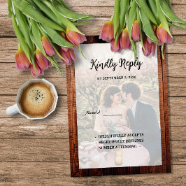 Convites Rustic barn wood photo country RSVP