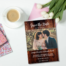 Convites Rustic barn wood photo country save the date