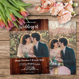 Convites Rustic barn wood photo country wedding