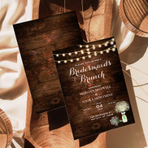 Rustic Barn Wood String Lights Bridesmaids Brunch