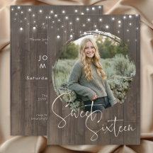 Rustic Barnwood Photo Sweet Sixteen Birthday Party