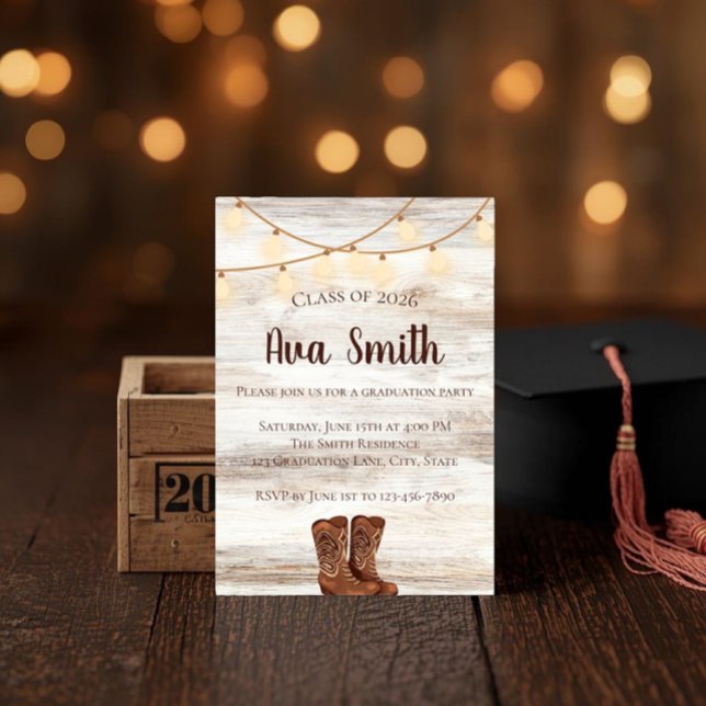 Convites Rustic BBQ Graduation Party Invitation (Criador carregado)