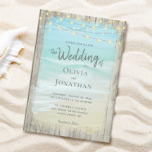 Rustic Beach Wood String Luzes Ondas Casamento