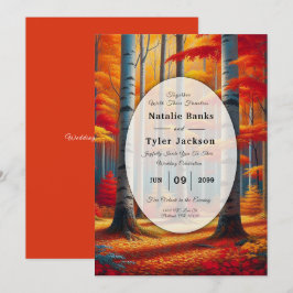 Convites Rustic Birch Tree Fall Wedding