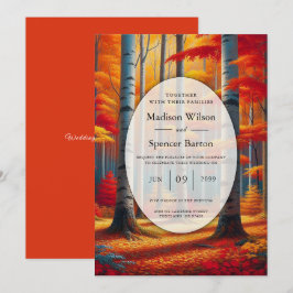 Convites Rustic Birch Tree Fall Wedding