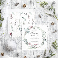 Rustic Black Winter Botanical Wreath Holiday Party