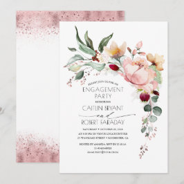 Convites Rustic Bloho Boho Dourada Rosa