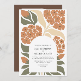 Convites Rustic Bloom Abstract Floral Modern Spring Wedding