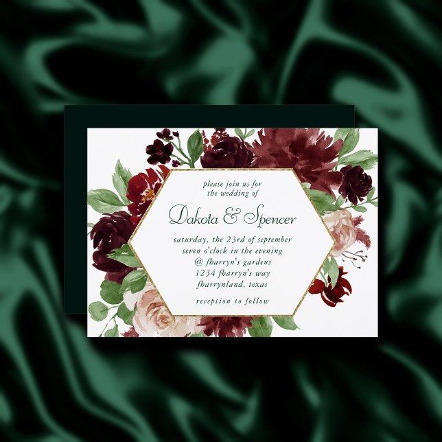 Convites Rustic Blooms | Terracotta e Marsala Red Floral (Criador carregado)