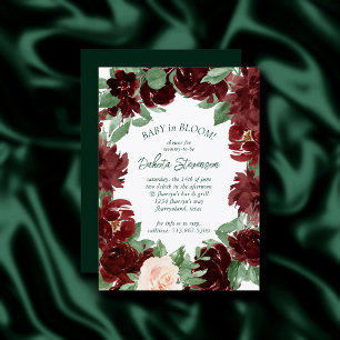 Convites Rustic Blooms Terracotta Marsala Baby in Bloom