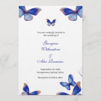 Convites Rustic Blue Editable Photo Wedding Invite