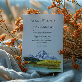 Convites Rustic Blue Mountain Wedding Invitation