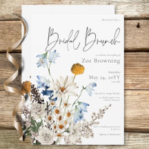 Rustic Blue Wildflower & Daisies Bridal Brunch