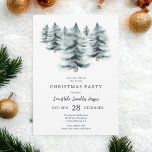 Convites Rustic Blue Winter snowy Pines Christmas<br><div class="desc">Venha e junte-se a nós para uma celebração encantadora na nossa festa anual de negócios corporativos de Natal! Nosso convite apresenta a beleza serena de pinheiros de cor-de-água,  verde e azul pintados manualmente,  pintados com neve levemente. O design é elegantemente simples,  completo com tipografia de scripts sofisticada.</div>