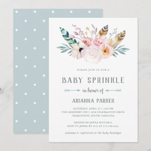 Convites Rustic Boho Baby Sprinkle