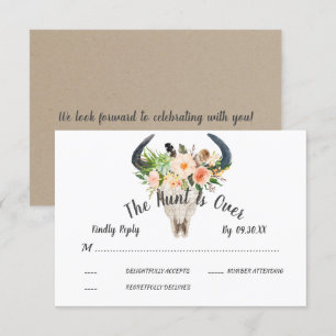 Convites Rustic Boho Floral Antelope Hunt está sobre RSVP