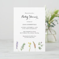 Rustic Boho Floral Wildflower Elegant Chá de frald