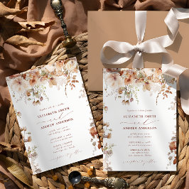 Convites Rustic Boho Garden Flowers Casamento Código QR