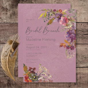 Convites Rustic Boho Jewel Tone Plum Florals Bridal Brunch