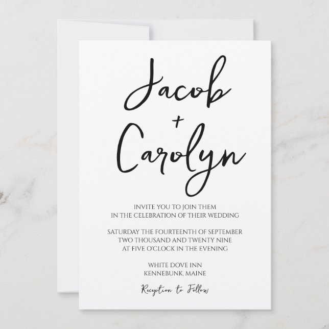 Convites Rustic Boho Manuscrito Font Wedding (Frente)