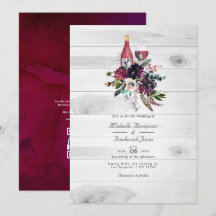 Rustic Boho Plum Wine Provando Code QR Code RSVP C