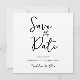 Convites Rustic Boho Save the Date Fonte Manuscrita Quadrad