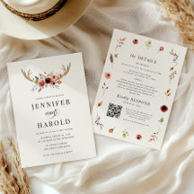 Rustic Boho Stag Deer Antlers Todos em Um Casament