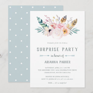 Convites Rustic Boho Surprise Party