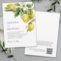 Rustic Boho Watercolor Lemons Citrus Casamento